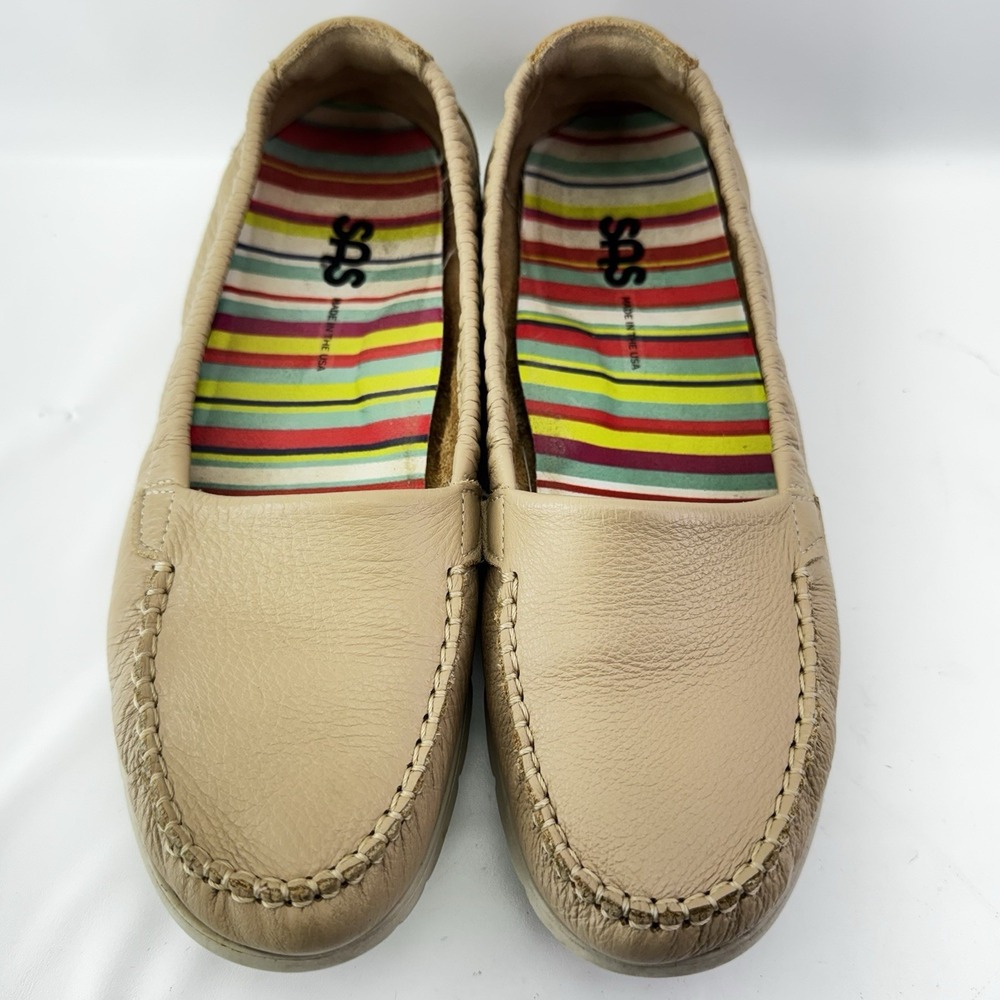 SAS Women's 8.5 M Sunny Latte Flats Slip On Comfort Shoes Beige Moccasin Style - Picture 6 of 9